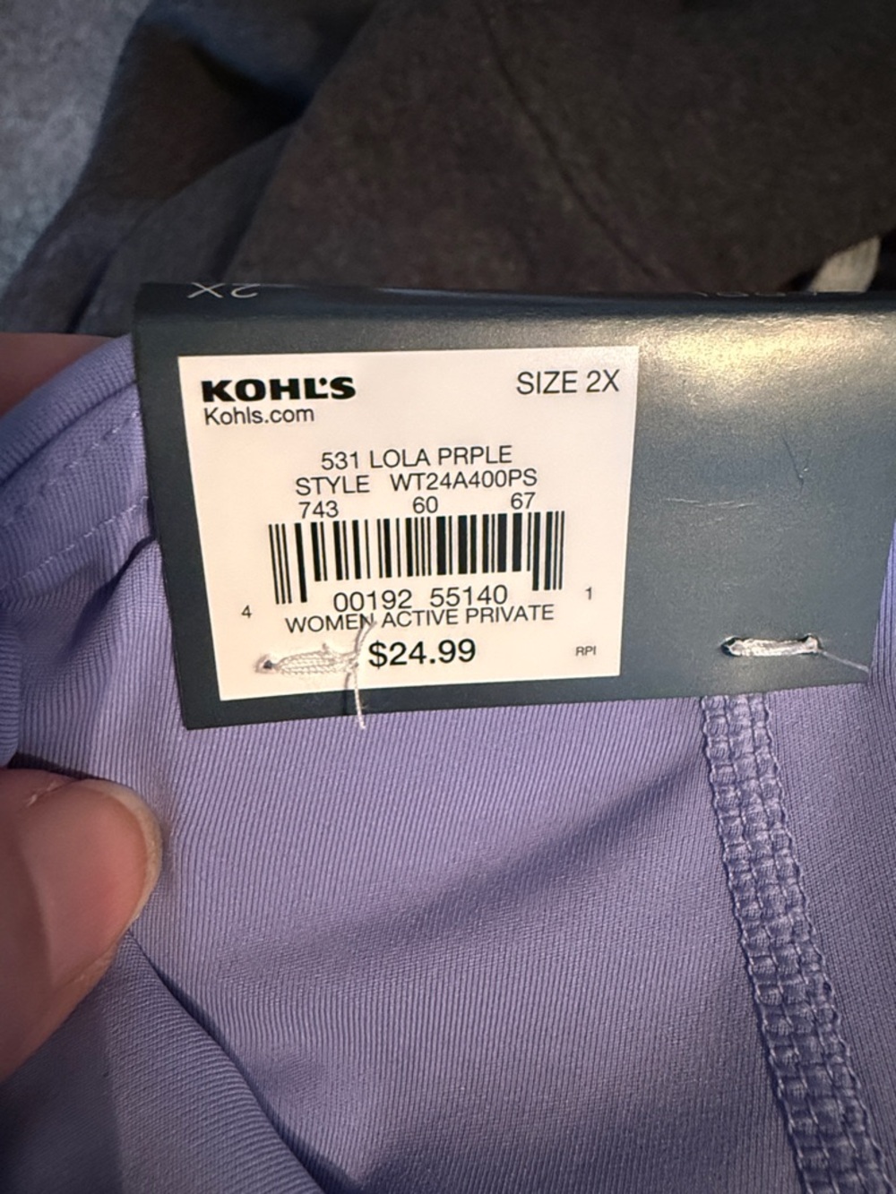 NWT Tek Gear Lavender Active Capri Leggings - Picture 6 of 6